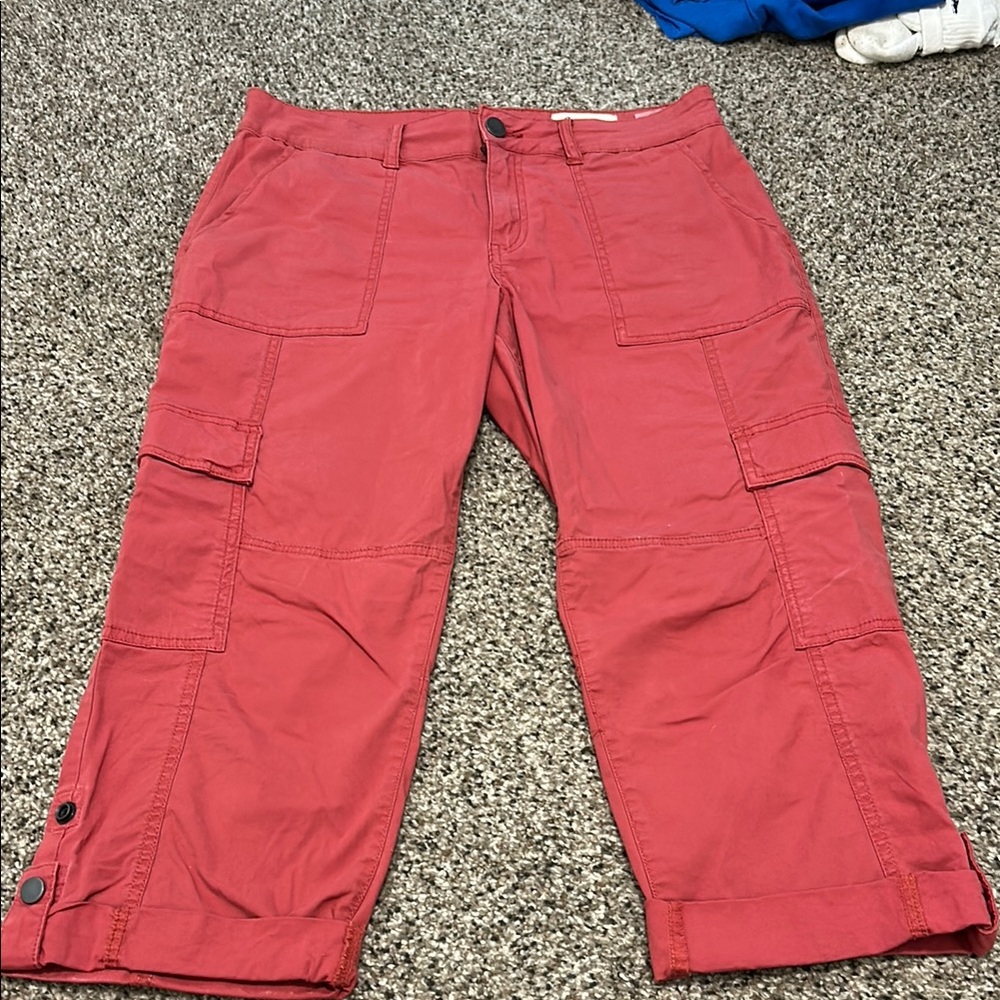 Pink Capris with Relaxed Fit and Cotton Blend